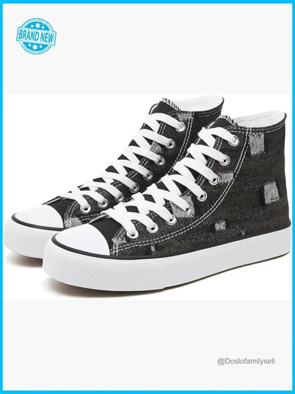 High Top Sneakers Lace Up Canvas Shoes Fashion Casual Walking Comfort